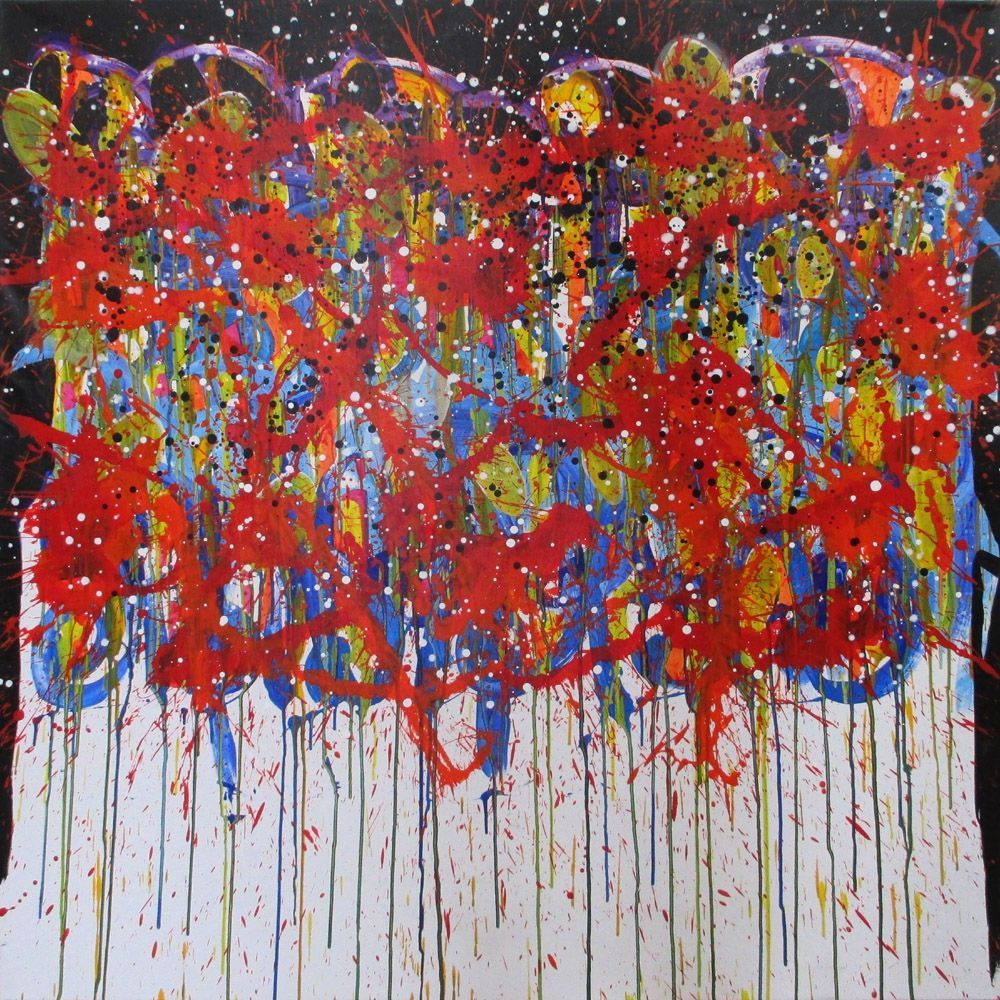 Tableau abstrait grande taille NONAME 28 – STEPHANE RIME – 120 × 120 cm