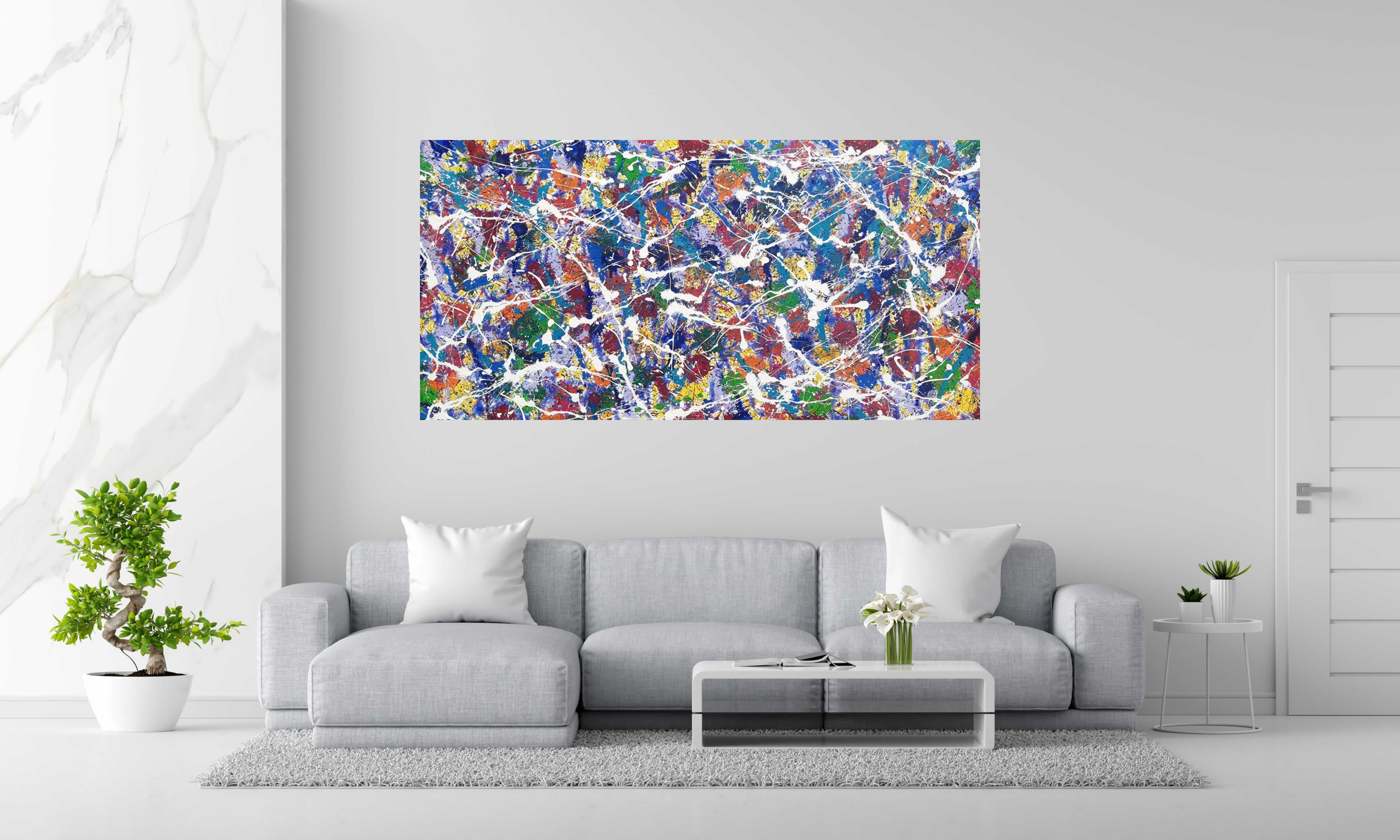Tableau NONAME A50 de STEPHANE RIME dans un intérieur – 100 × 200 cm