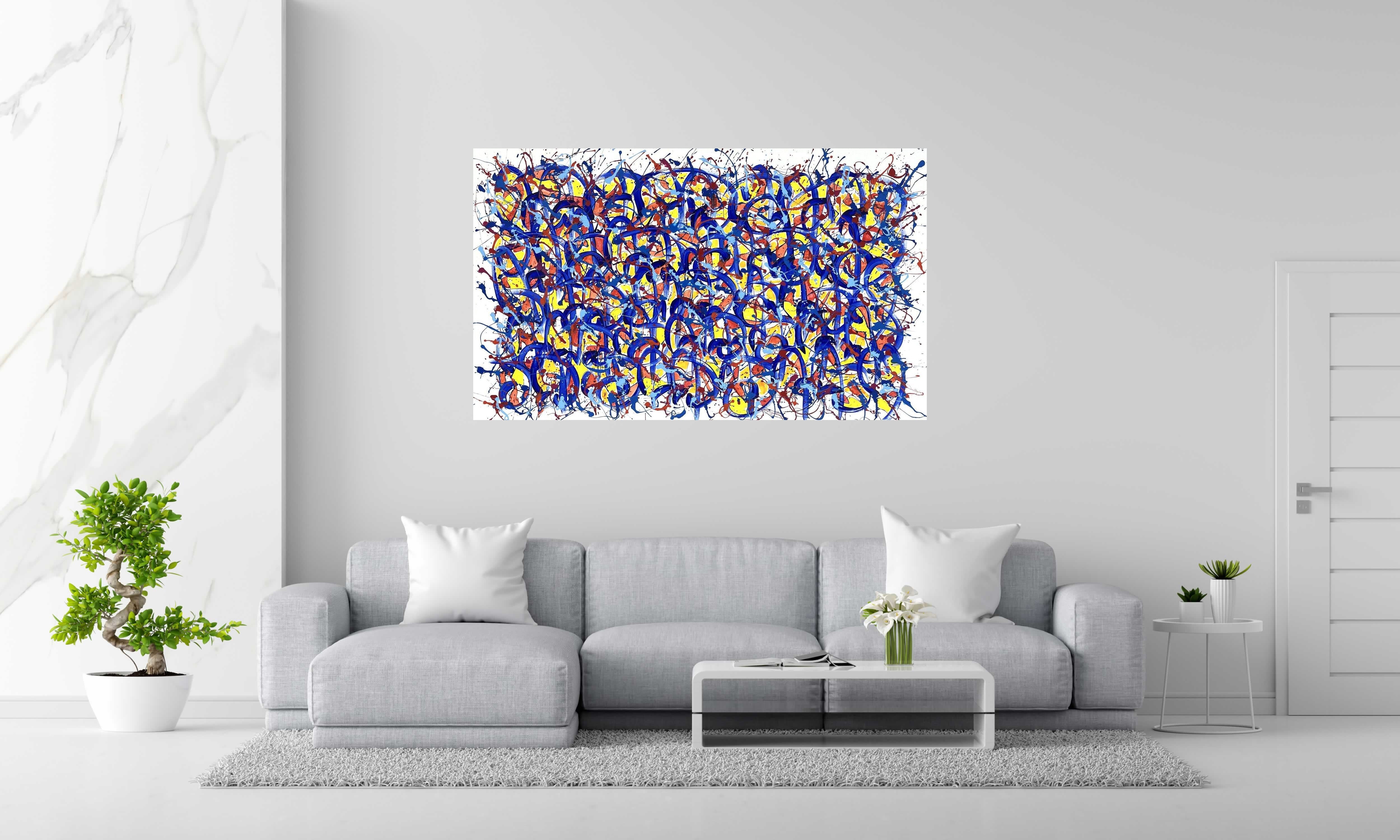 Tableau NONAME E77 de STEPHANE RIME dans un intérieur – 162 × 97 cm