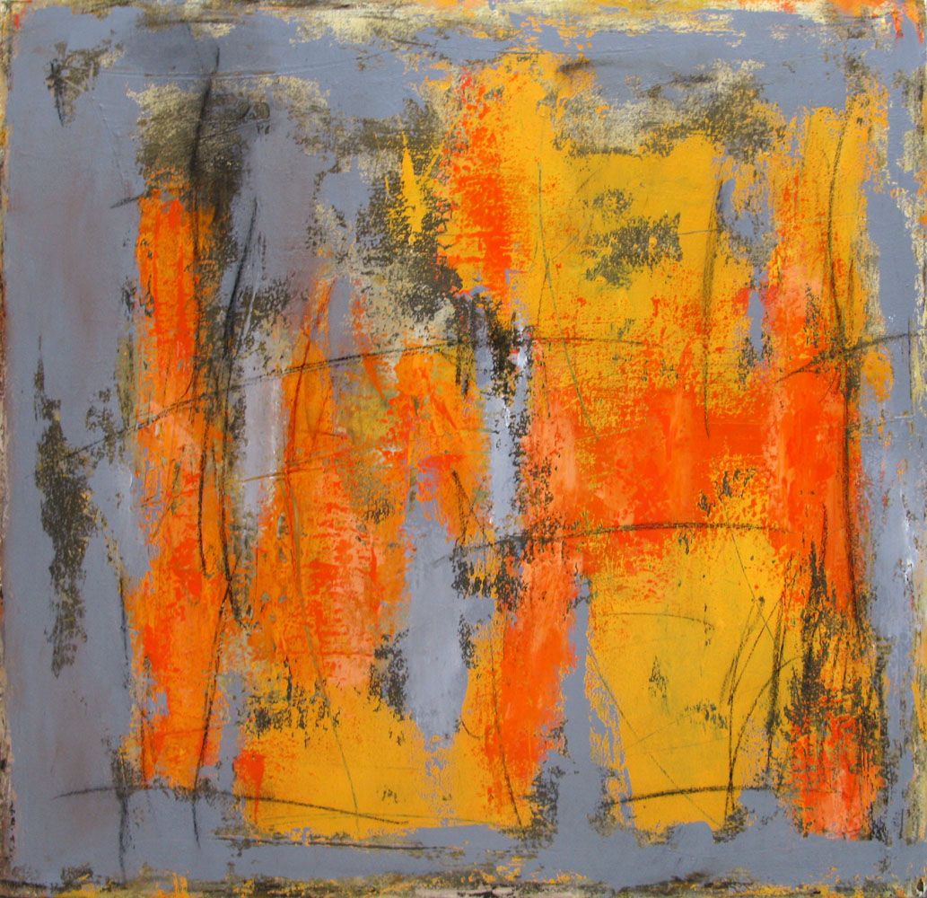 Tableau abstrait grande taille Nuances d'hiver – TANIA CARRARA – 100 × 100 cm