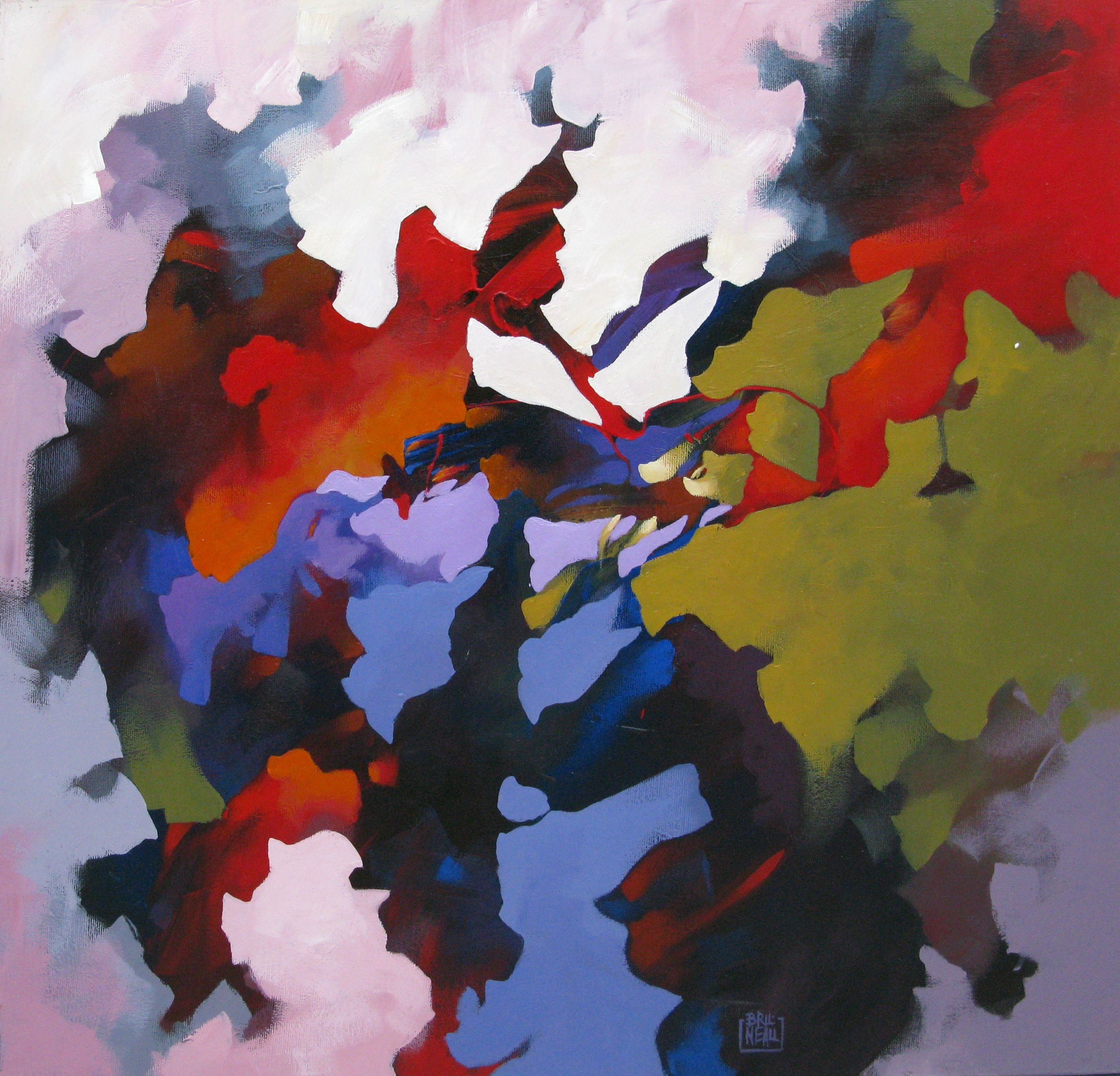 Tableau abstrait moyen format Scarface – BRUNEAU – 60 × 60 cm