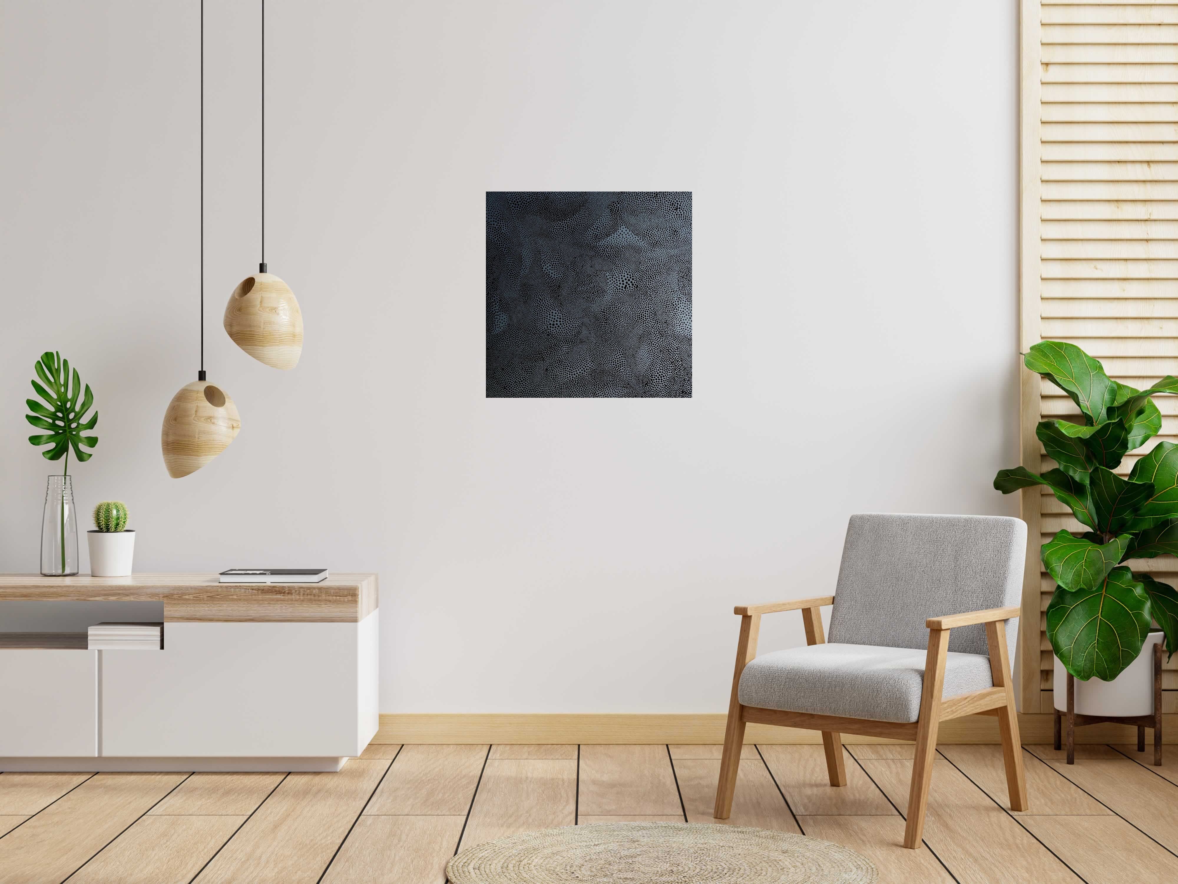 Tableau Black Sand de NASH dans un intérieur – 70 × 70 cm