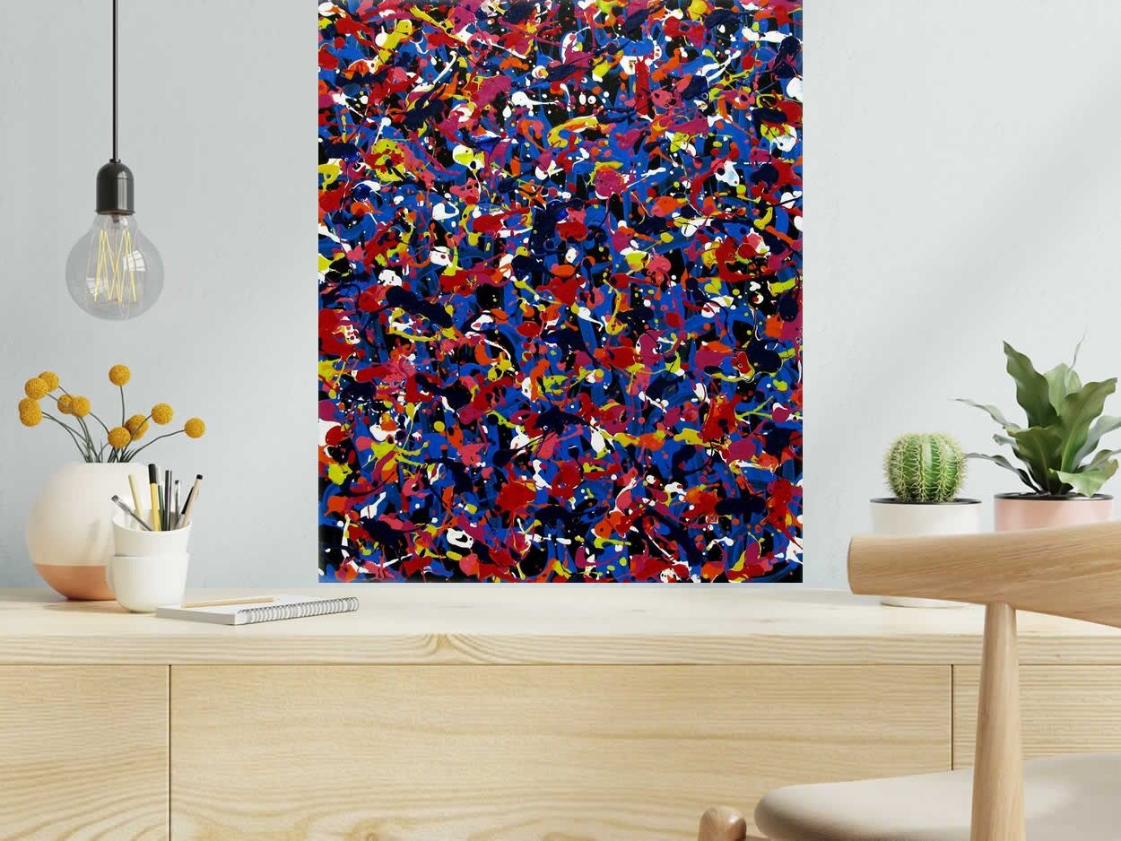 Tableau NONAME C52 de STEPHANE RIME dans un intérieur – 54 × 65 cm