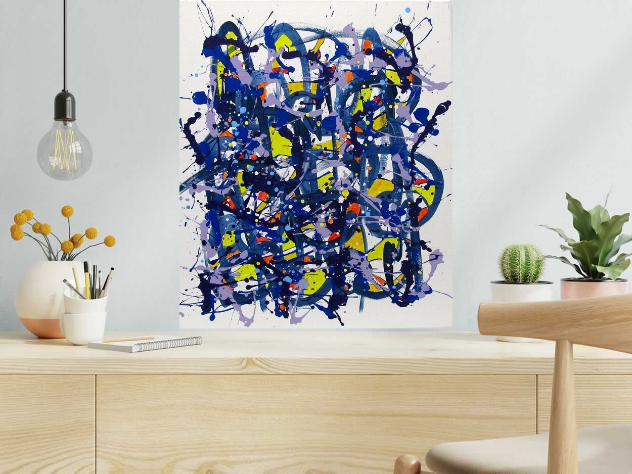 Tableau NONAME D115 de STEPHANE RIME dans un intérieur – 54 × 65 cm
