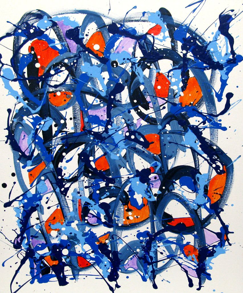 Tableau abstrait moyen format NONAME D136 – STEPHANE RIME – 50 × 61 cm