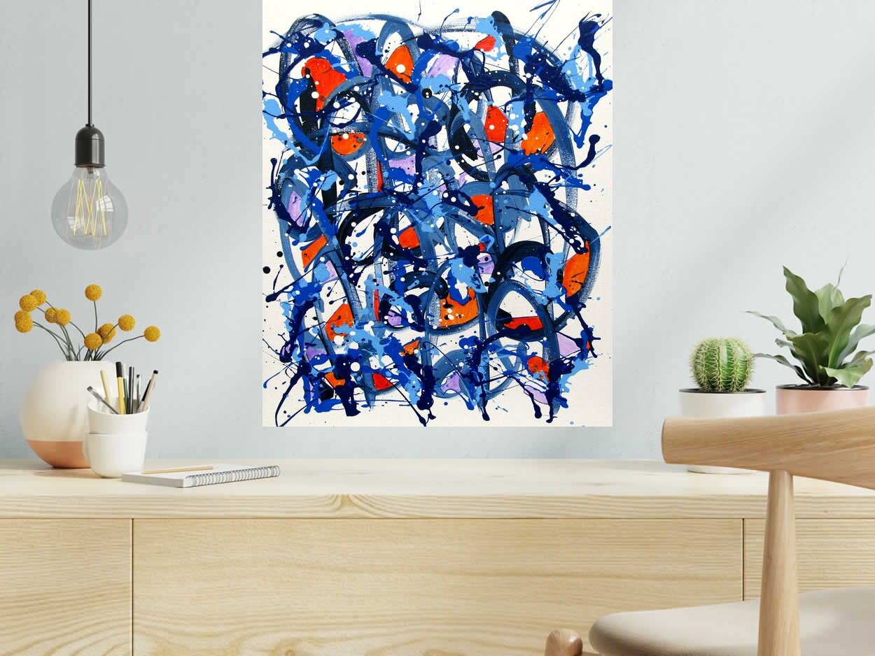 Tableau NONAME D136 de STEPHANE RIME dans un intérieur – 50 × 61 cm