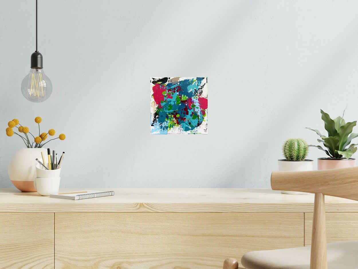 Tableau STONE 15 de CELINE WEBER dans un intérieur – 20 × 20 cm