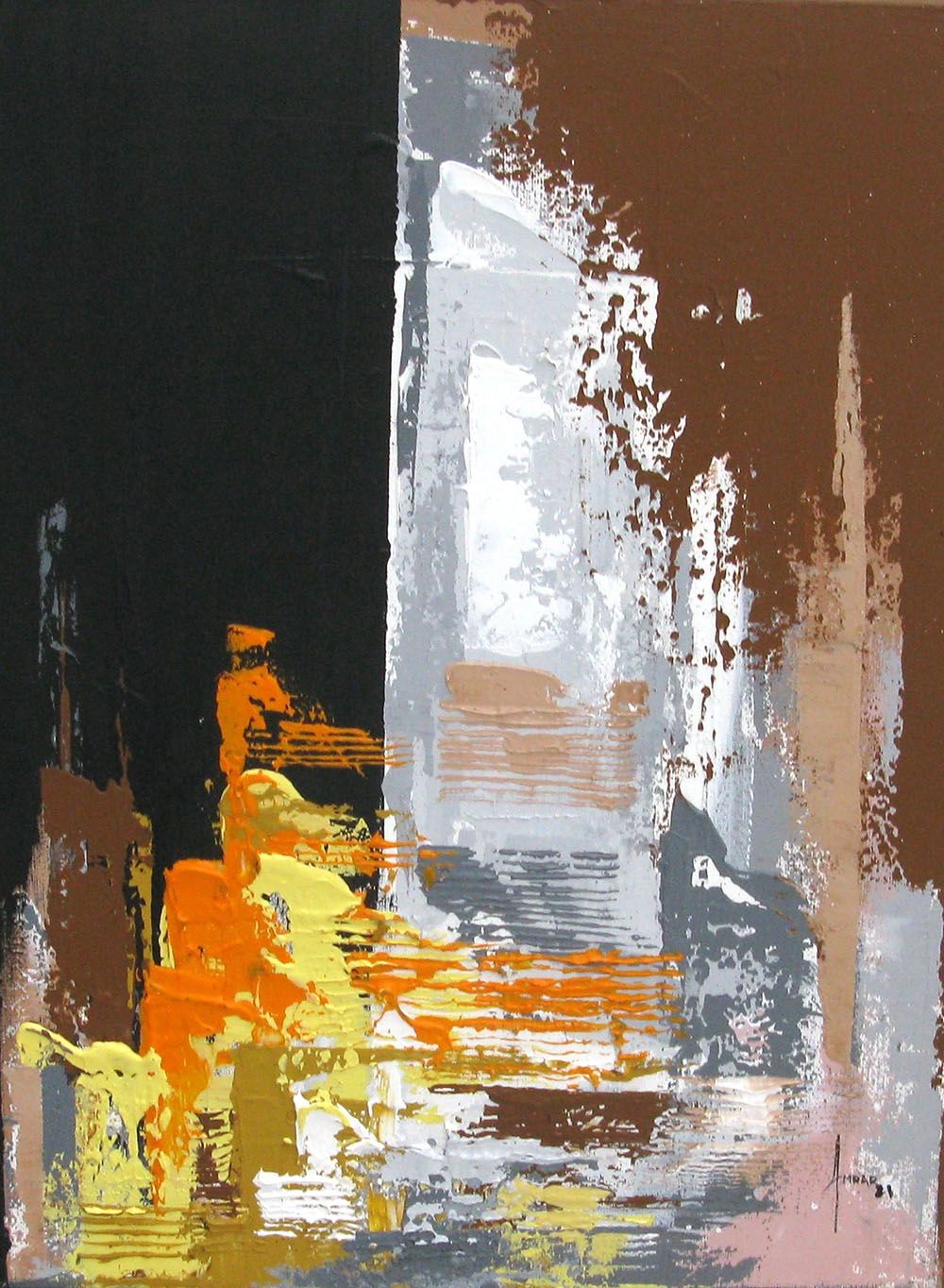 Tableau abstrait petit format Fluage – FARID AMRAR – 40 × 30 cm