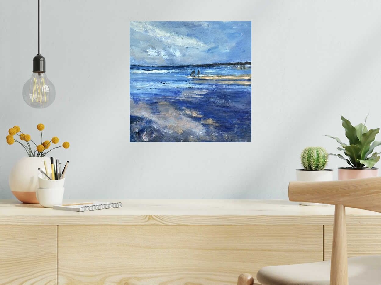 Tableau Sans-titre de PASCALE JACQUEMOND dans un intérieur – 40 × 40 cm