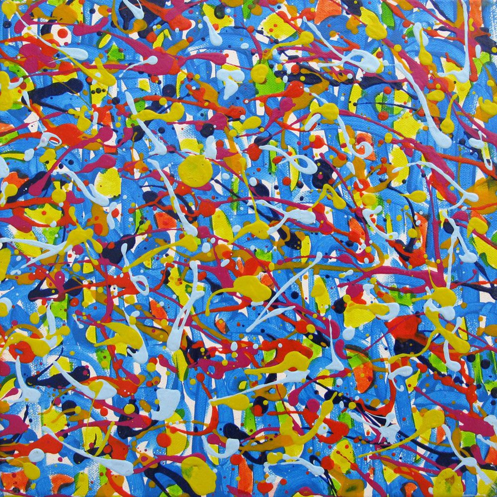 Tableau abstrait petit format noname D10 – STEPHANE RIME – 30 × 30 cm