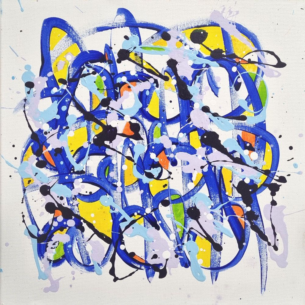 Tableau abstrait petit format noname D21 – STEPHANE RIME – 40 × 40 cm