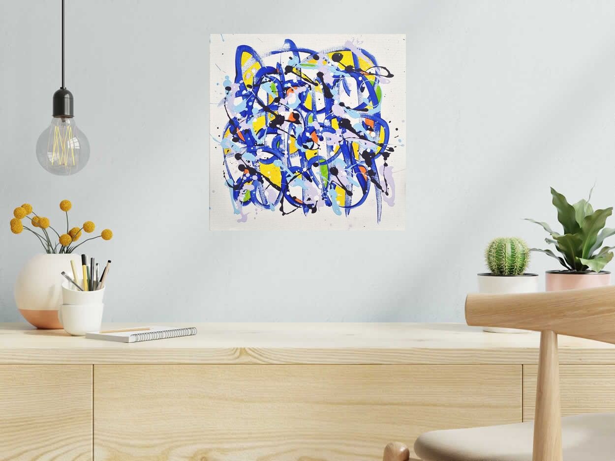 Tableau noname D21 de STEPHANE RIME dans un intérieur – 40 × 40 cm