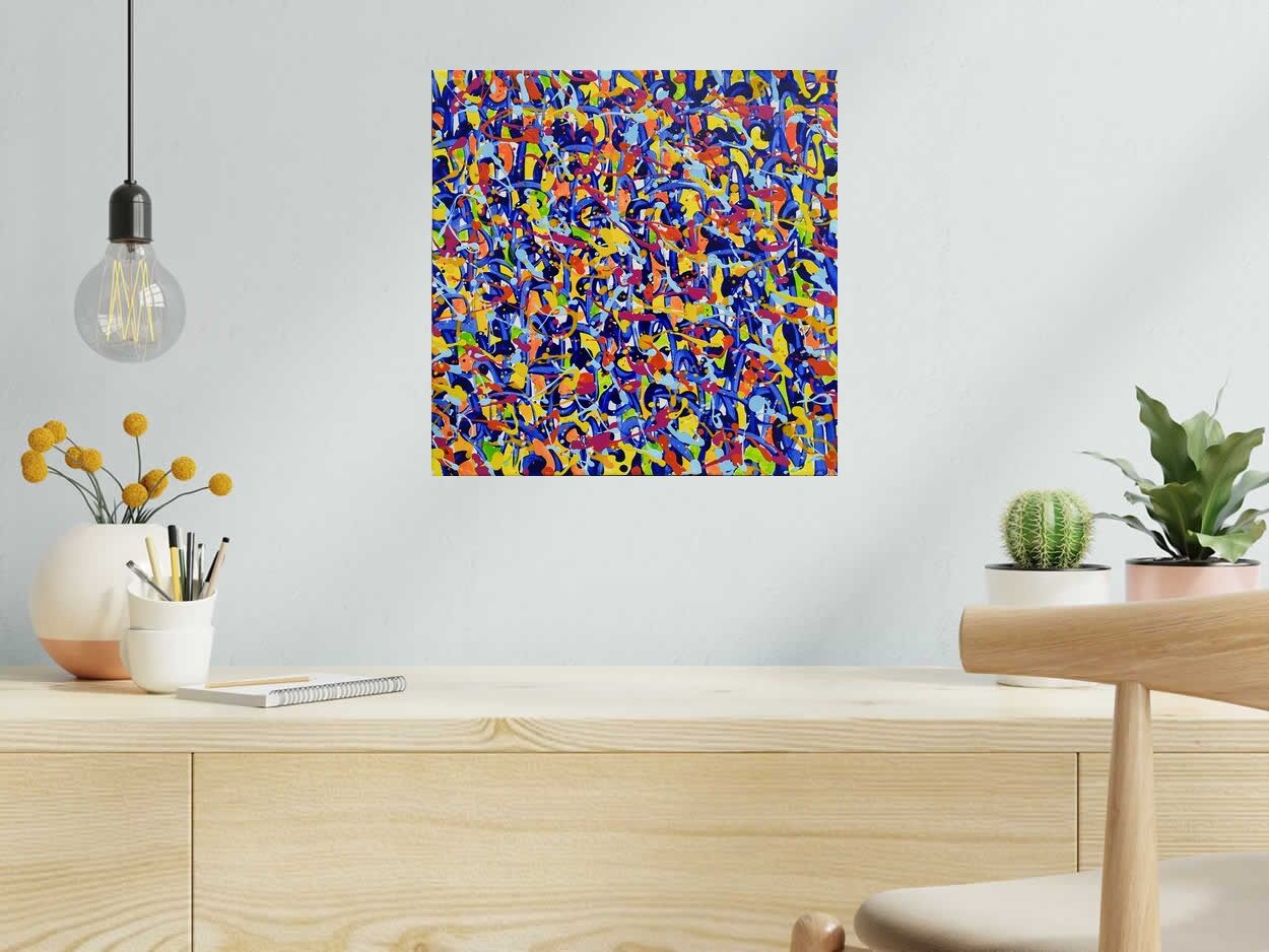 Tableau NONAME D22 de STEPHANE RIME dans un intérieur – 40 × 40 cm
