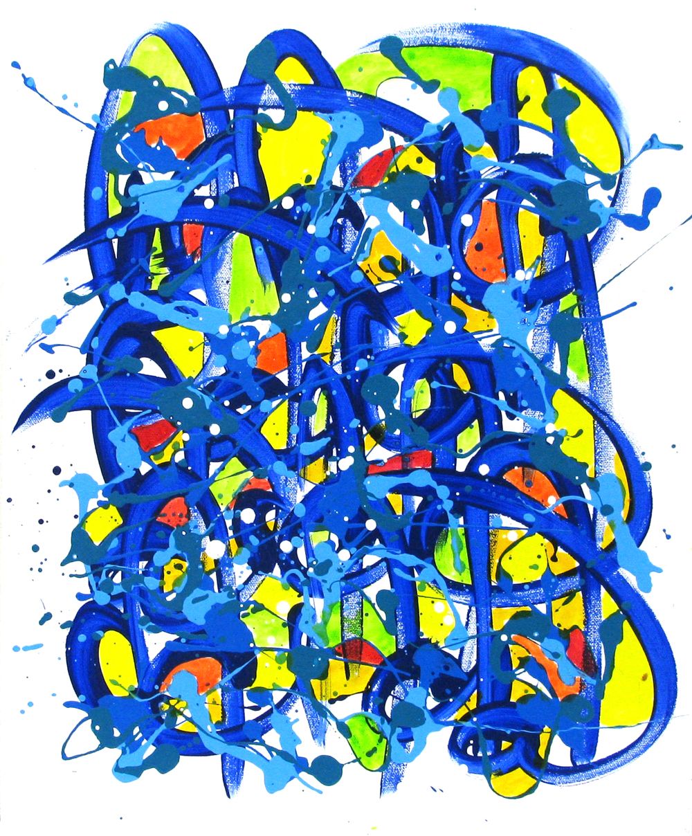 Tableau abstrait petit format noname n°E38 – STEPHANE RIME – 38 × 46 cm