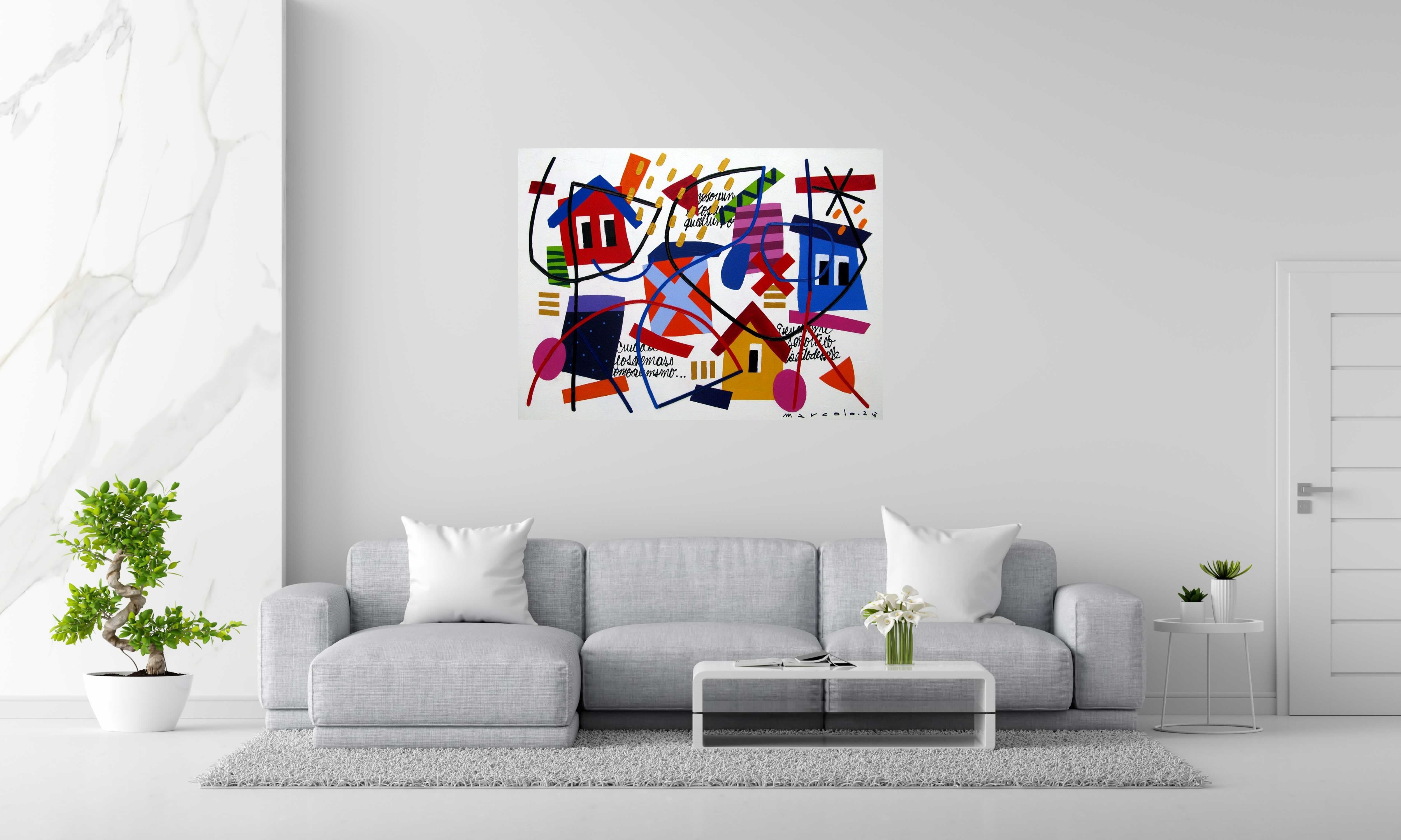 Tableau Noche Llena de MARCELLO CID SAINT JEAN dans un intérieur – 130 × 97 cm