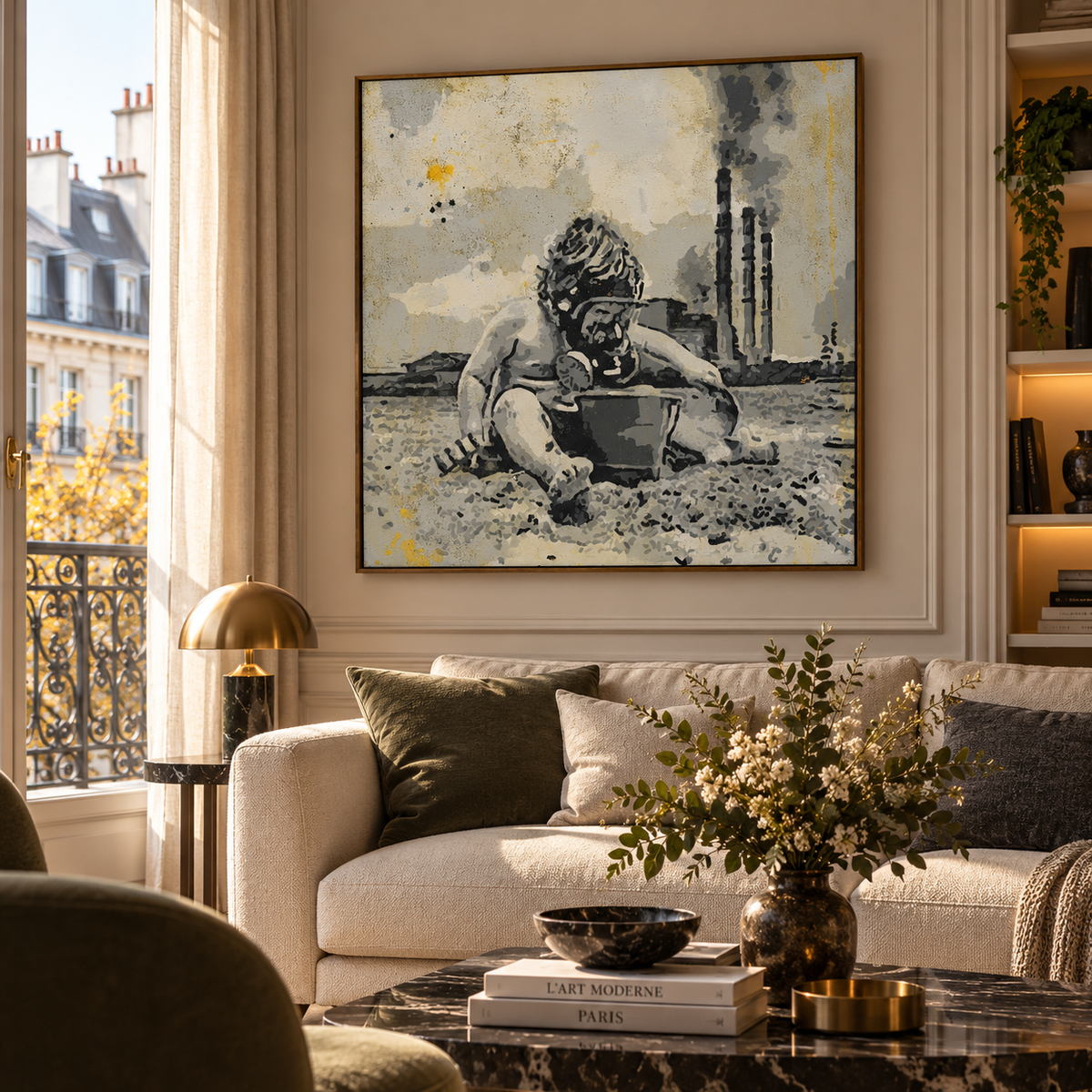 Tableau Sans-titre de MISS FUCK dans un intérieur – 100 × 100 cm