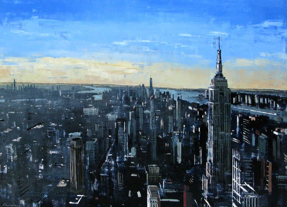 Tableau figuratif format xxl Empire State View – ADRIEN FAVEAU – 195 × 114 cm