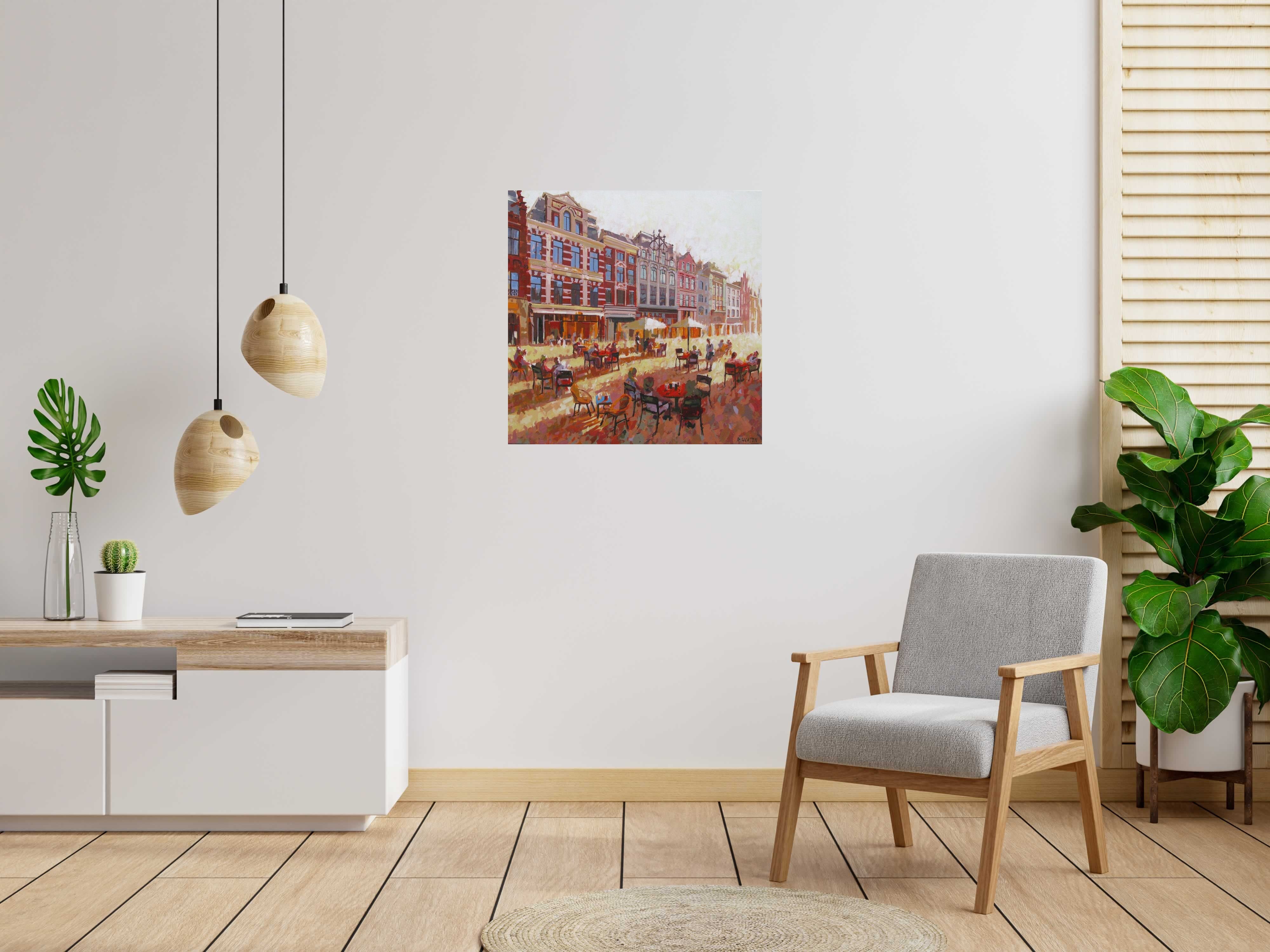 Tableau Den Haag Café de HEATON RUDYARD dans un intérieur – 80 × 80 cm
