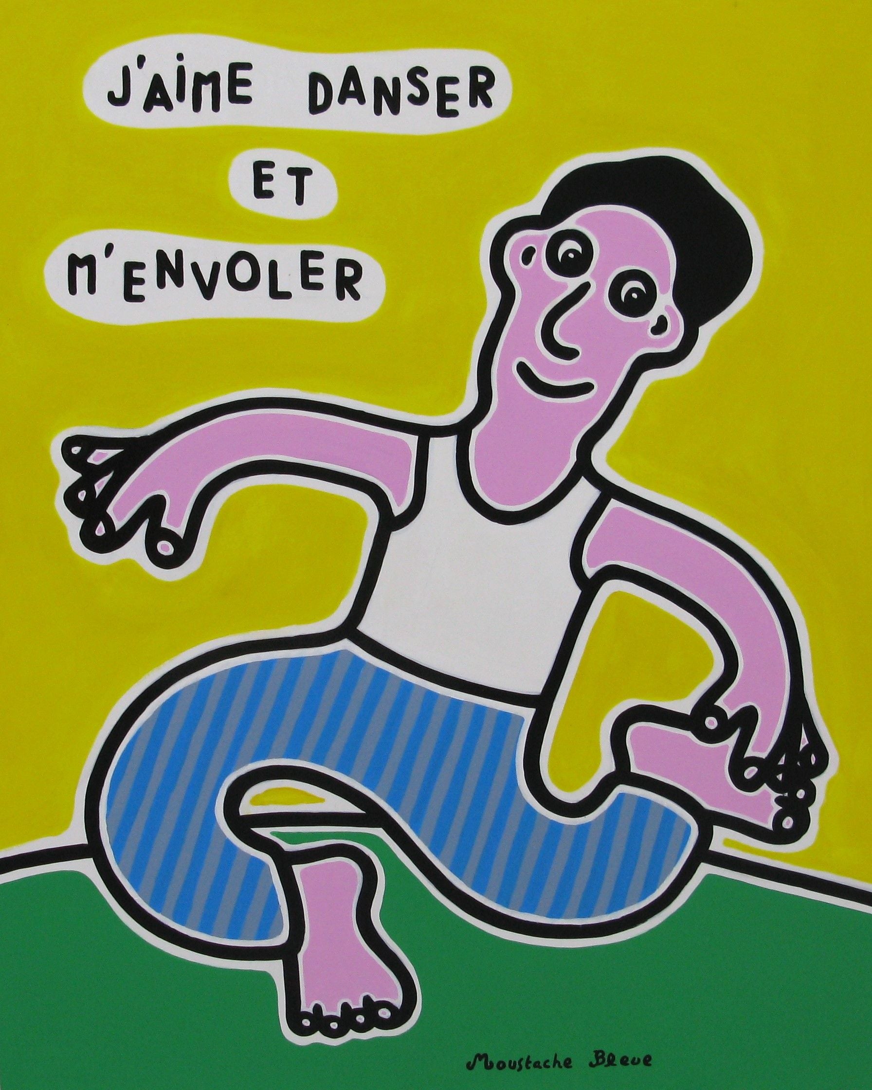 Tableau figuratif format xxl J'aime danser et m'envoler – MOUSTACHE BLEUE – 81 × 100 cm
