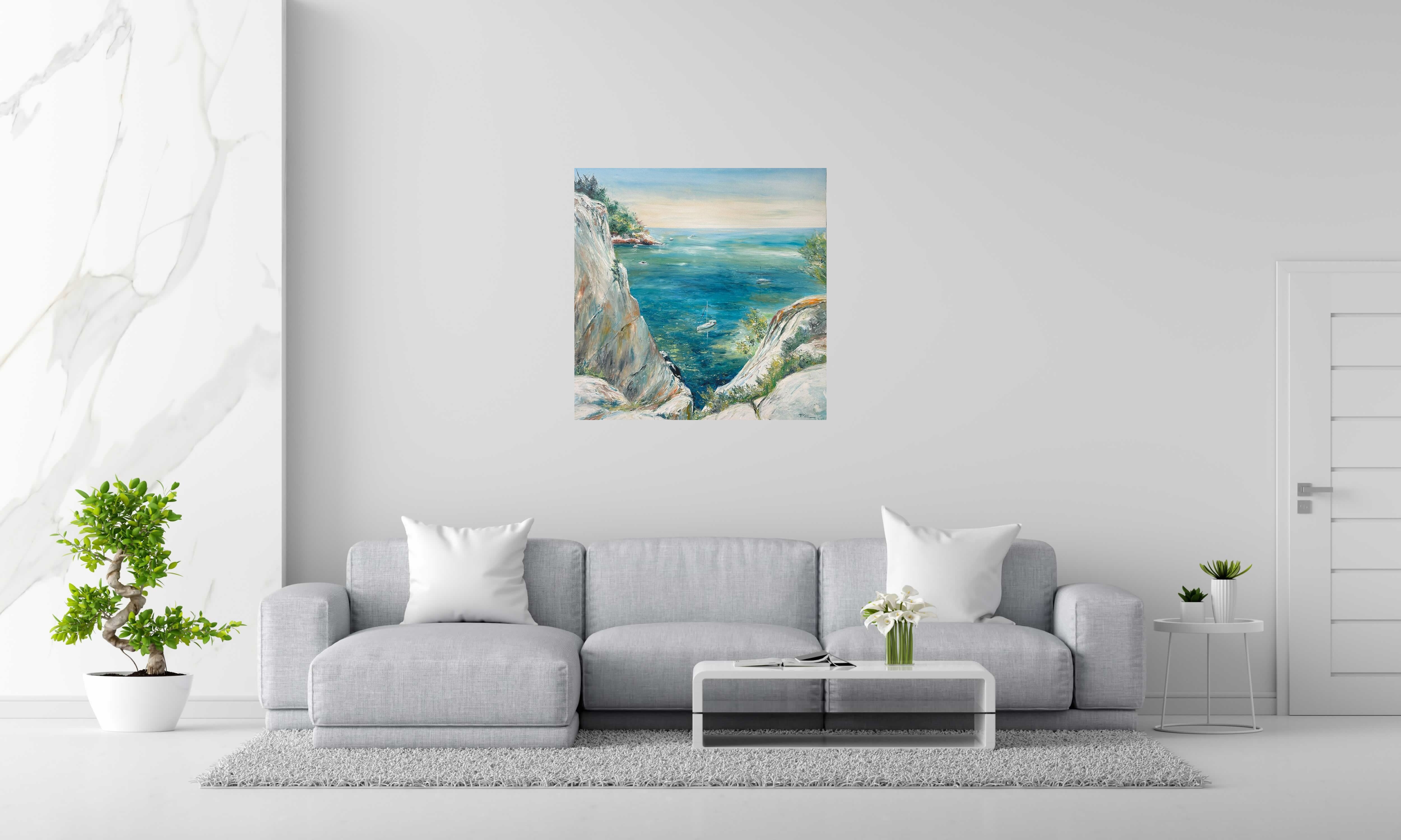 Tableau La calanque de PHIL dans un intérieur – 90 × 90 cm