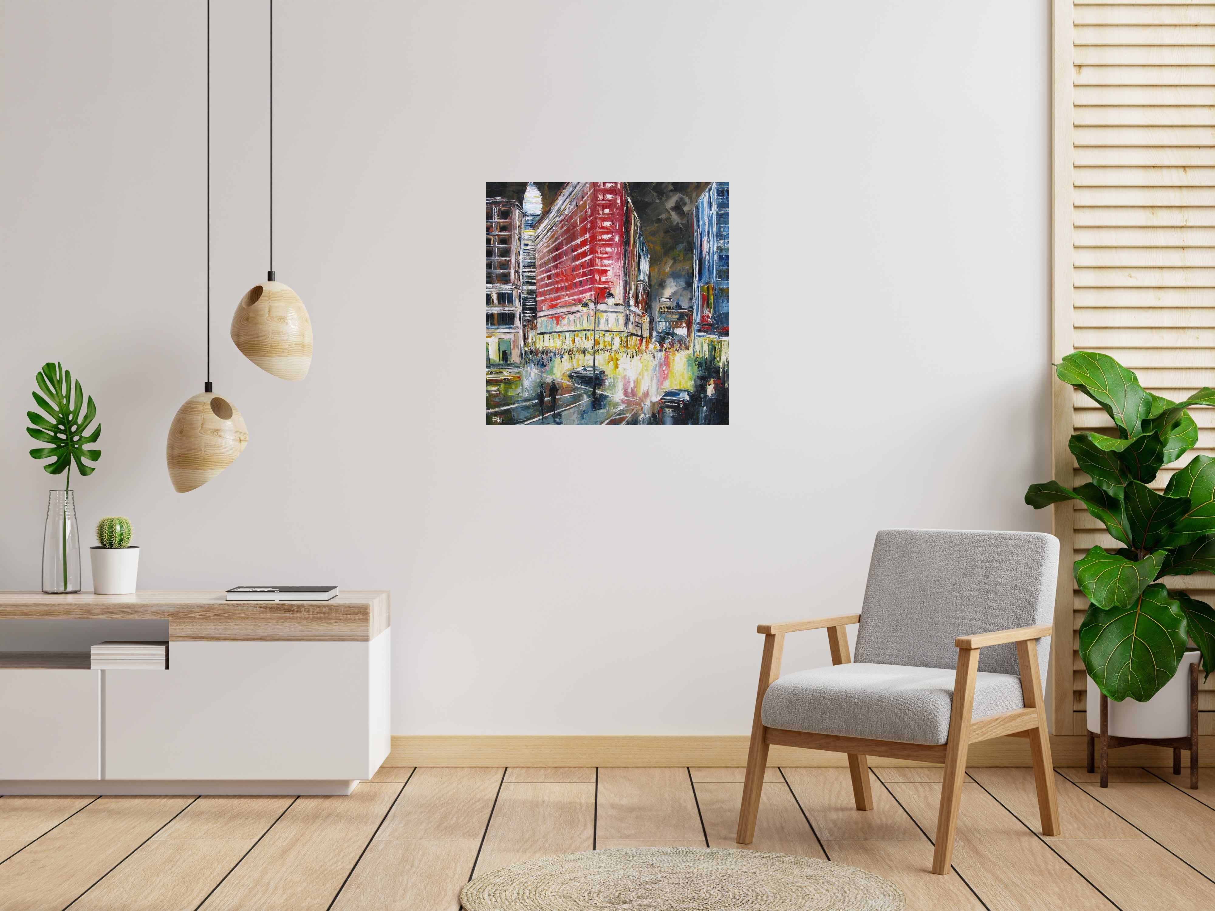Tableau Night of NY de PHIL dans un intérieur – 80 × 80 cm