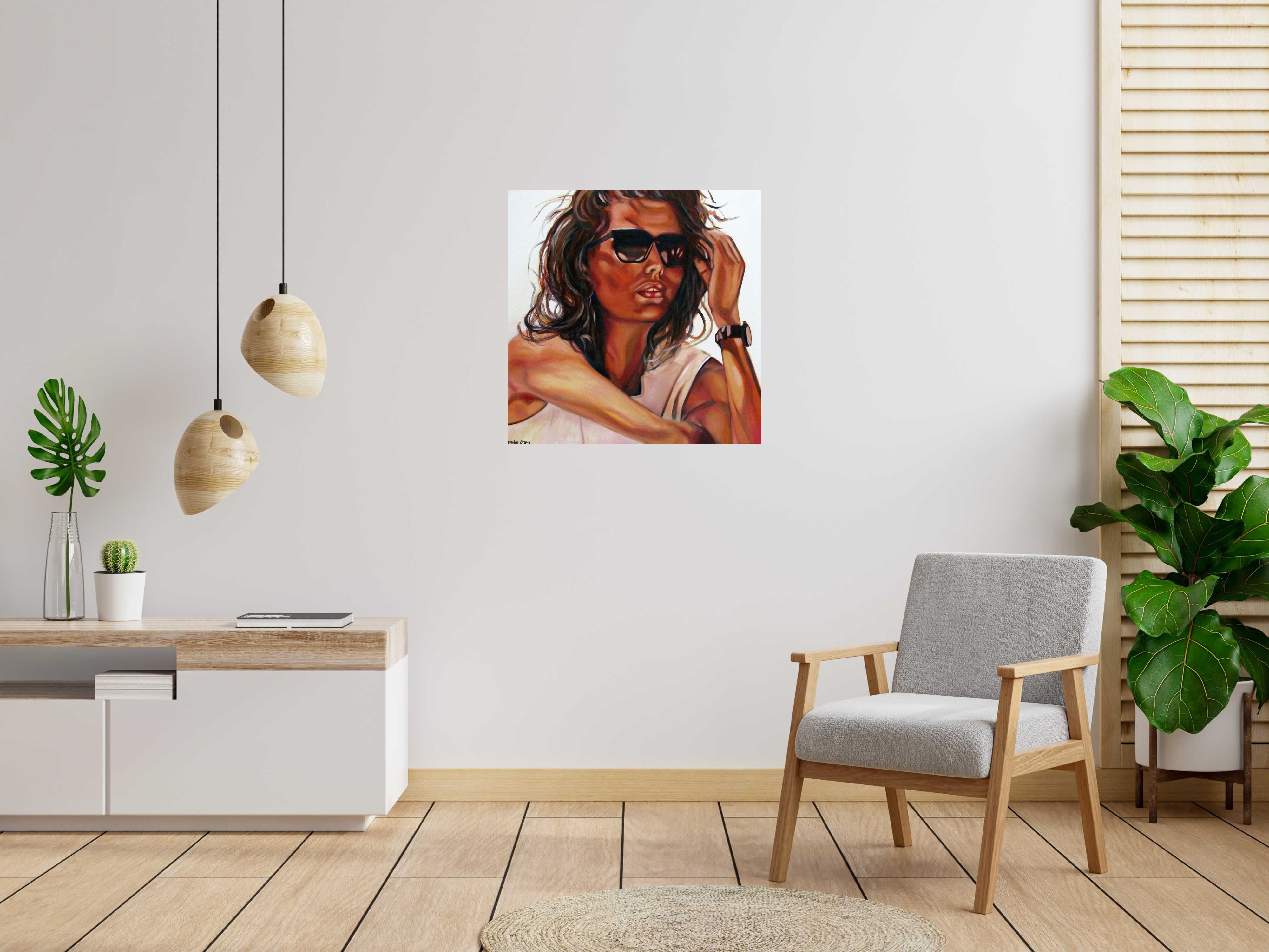 Tableau Avril ensoleillée de EMILIE CREPIN dans un intérieur – 80 × 80 cm