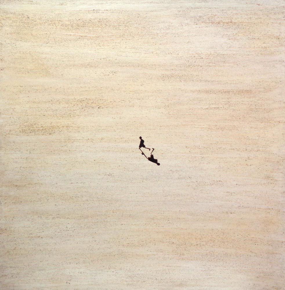 Tableau figuratif grand format COUREUR – MARCOS ZRIHEN NOWOTNY – 100 × 100 cm