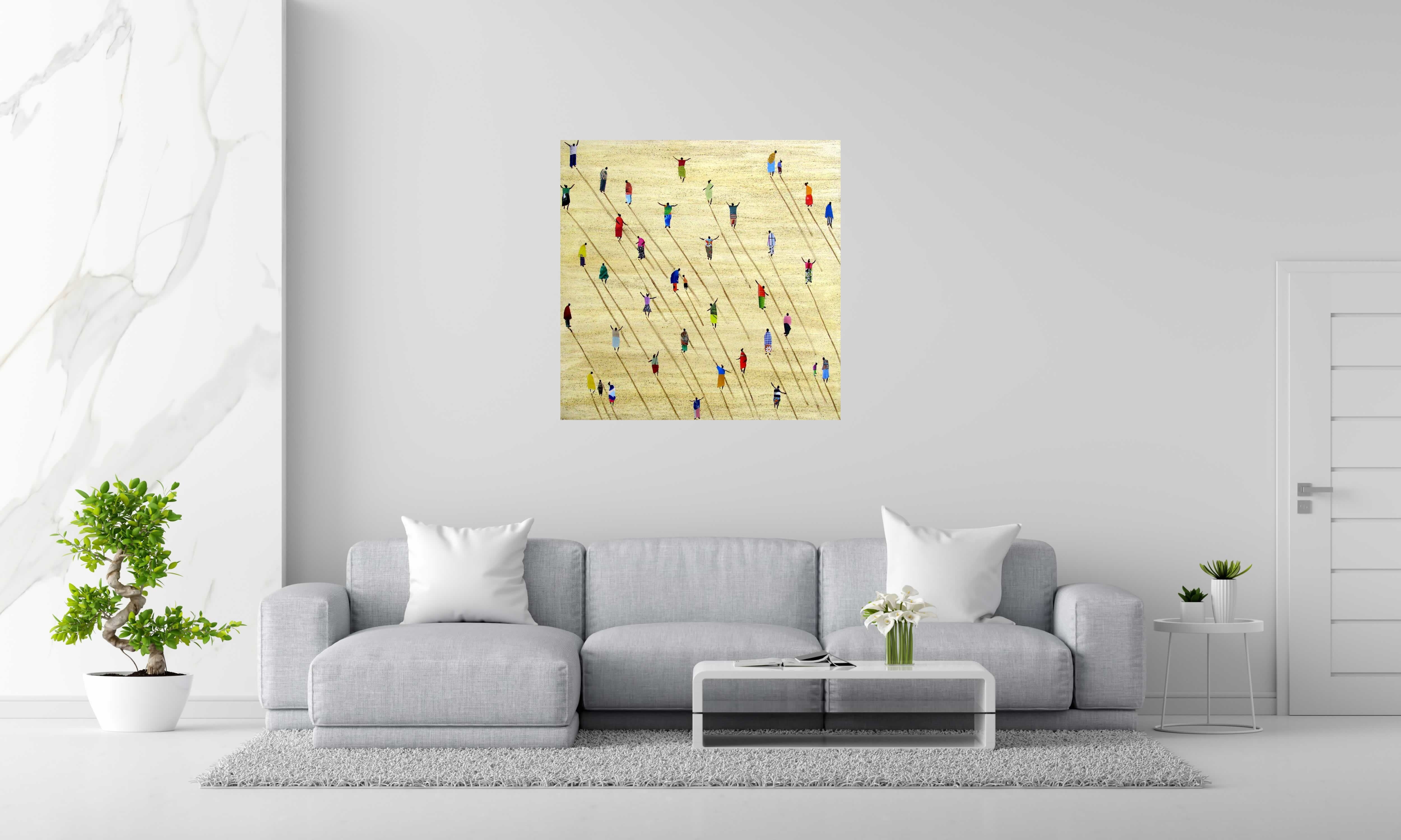 Tableau Senegal de MARCOS ZRIHEN NOWOTNY dans un intérieur – 100 × 100 cm