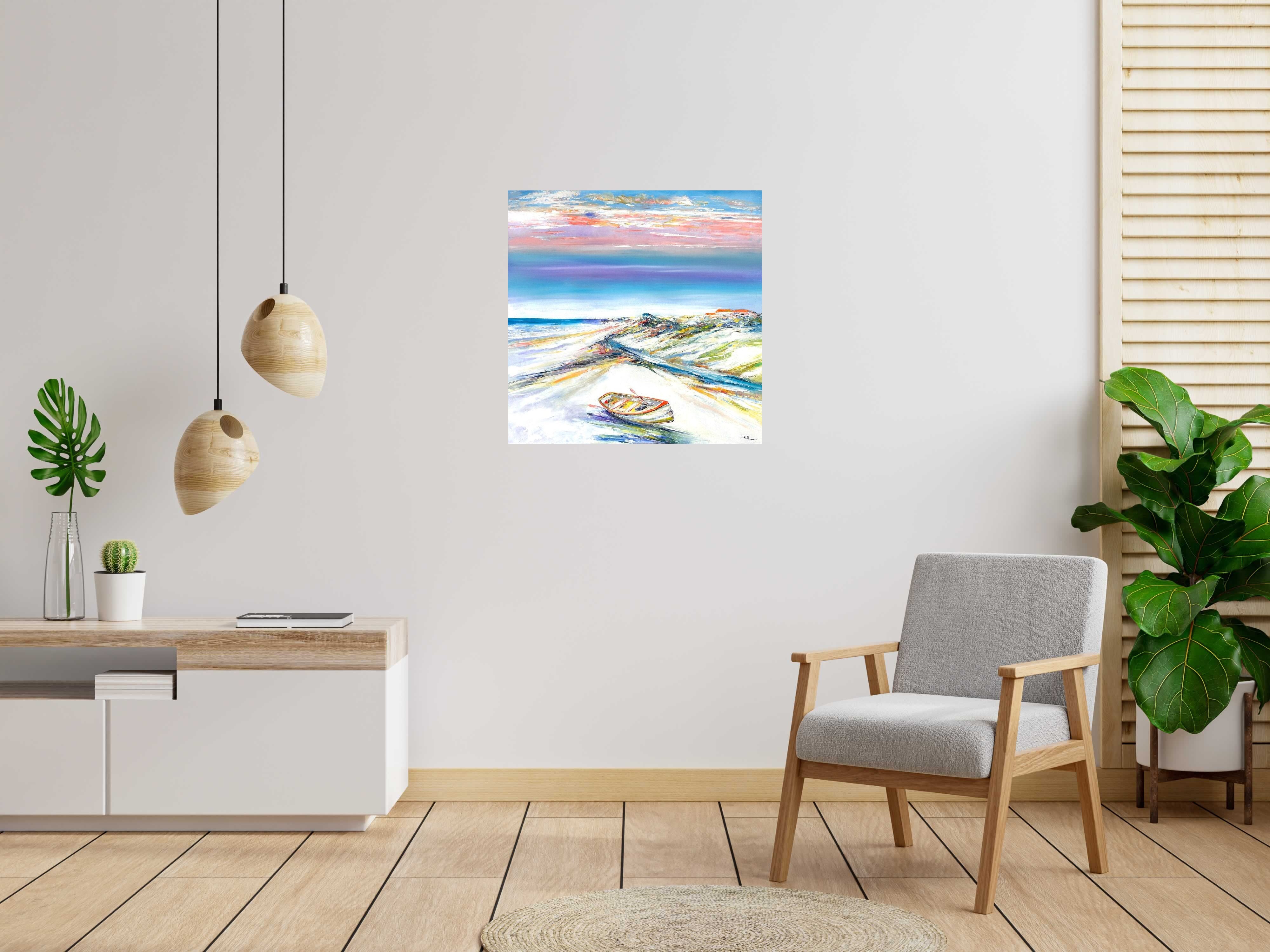 Tableau Beau rivage de PHIL dans un intérieur – 80 × 80 cm