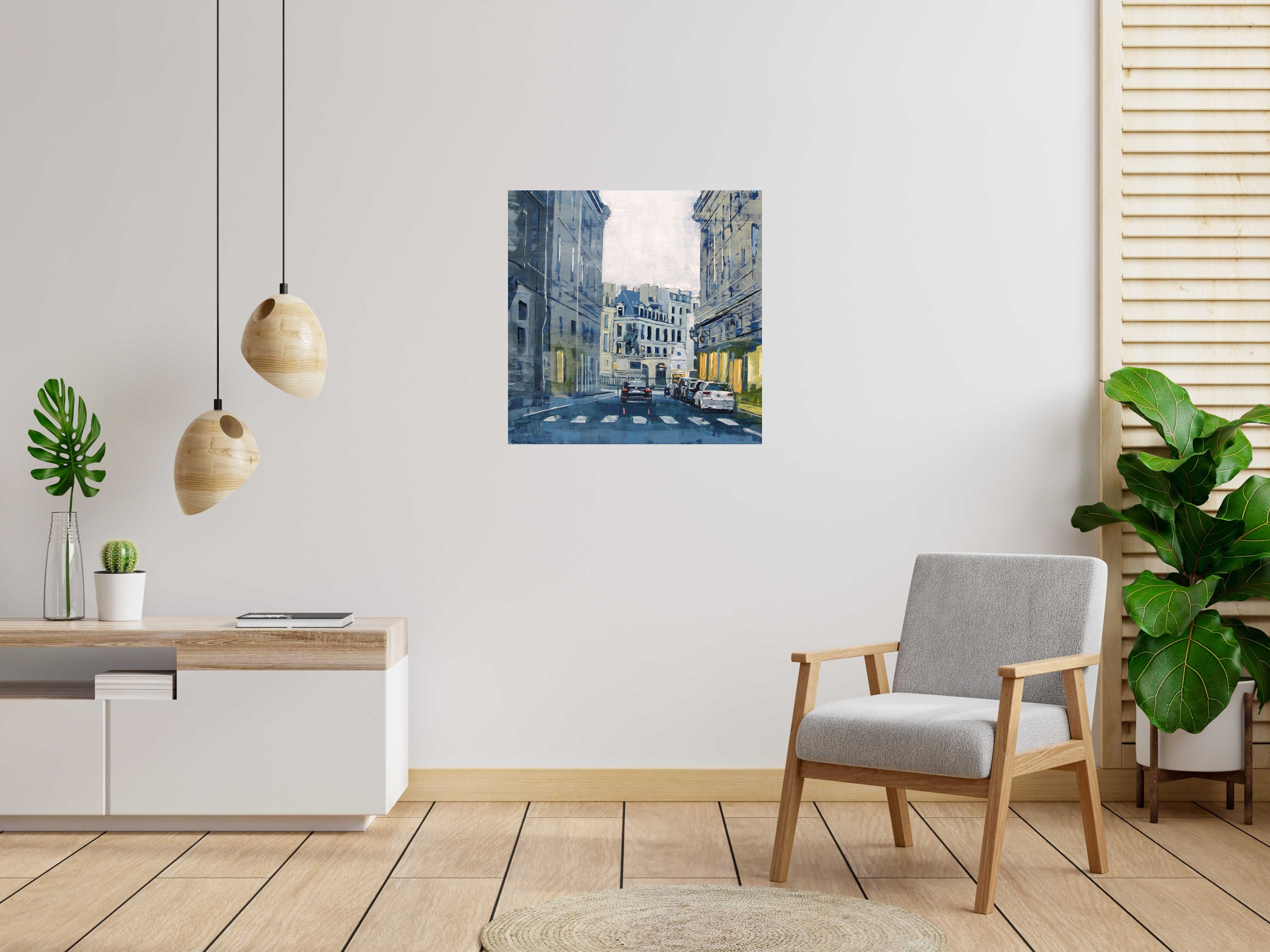 Tableau PLACE DES VICTOIRES de ADRIEN FAVEAU dans un intérieur – 80 × 80 cm