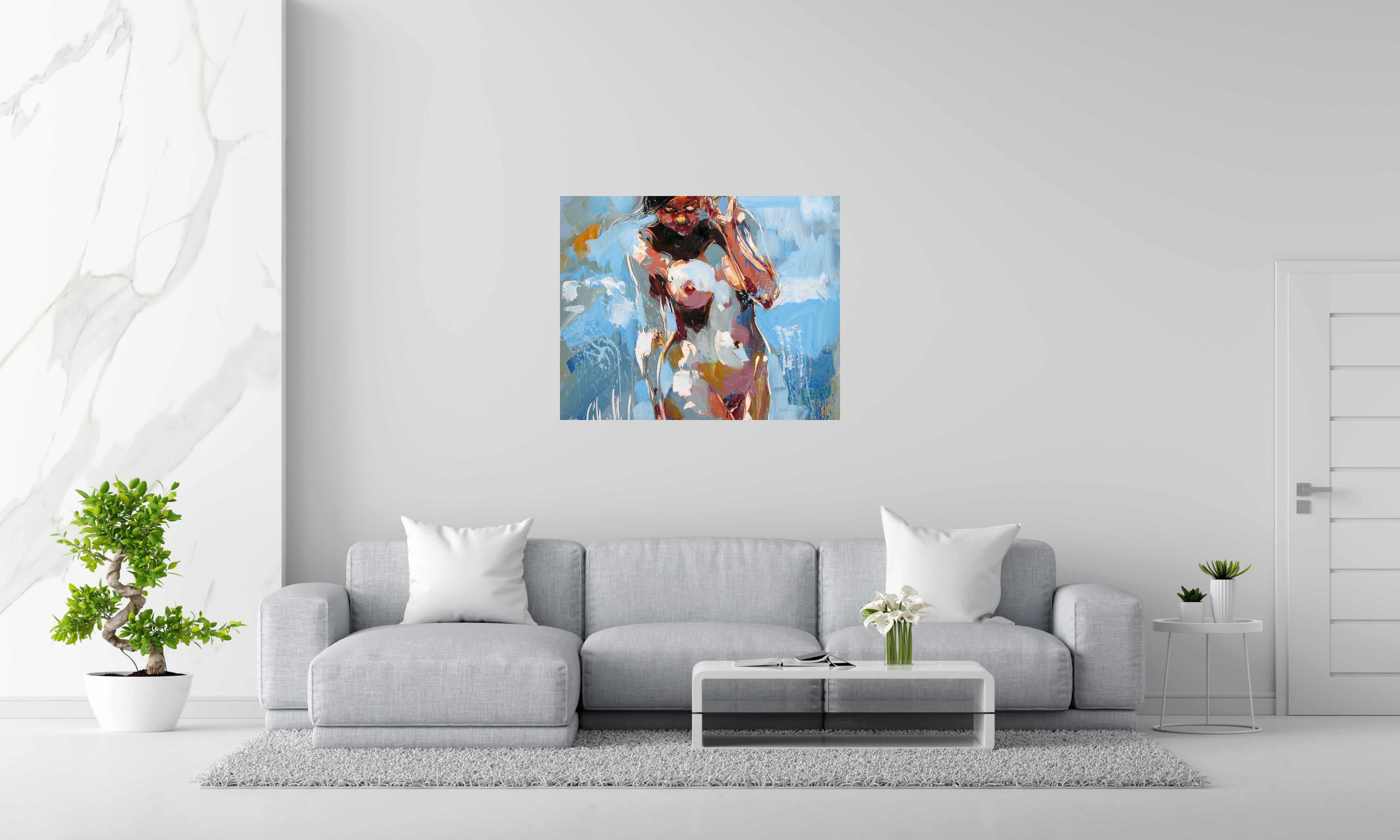 Tableau Poline de OLENA SINIUHINA dans un intérieur – 100 × 80 cm
