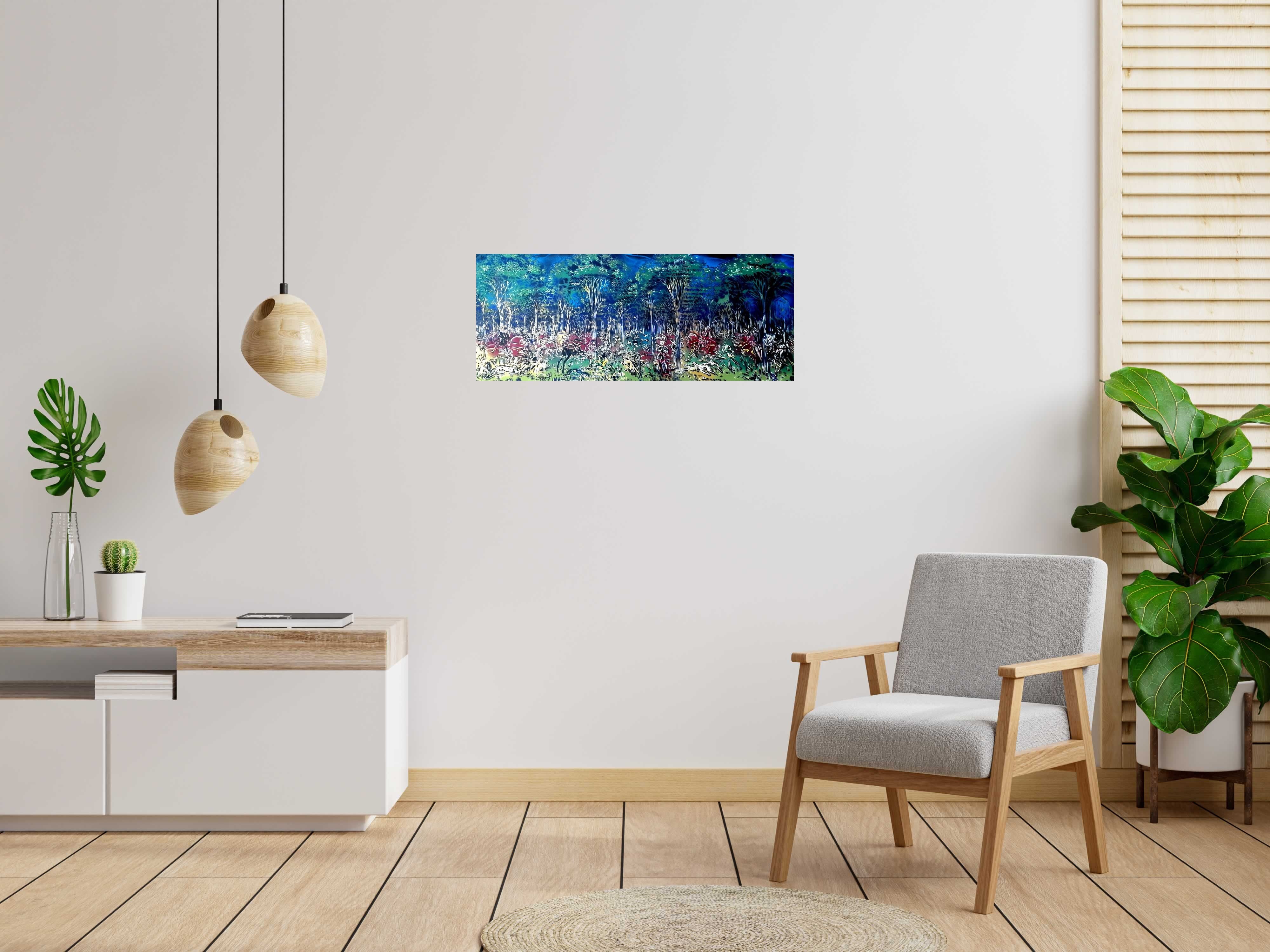 Tableau CHASSE DE NUIT de ARTISTE OUVRIER dans un intérieur – 10 × 40 cm