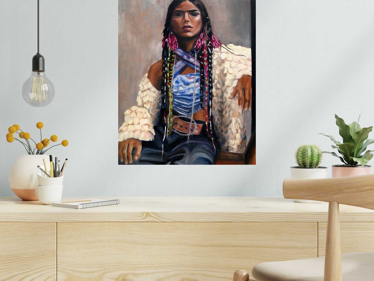 Tableau So what ! de EMILIE CREPIN dans un intérieur – 46 × 55 cm