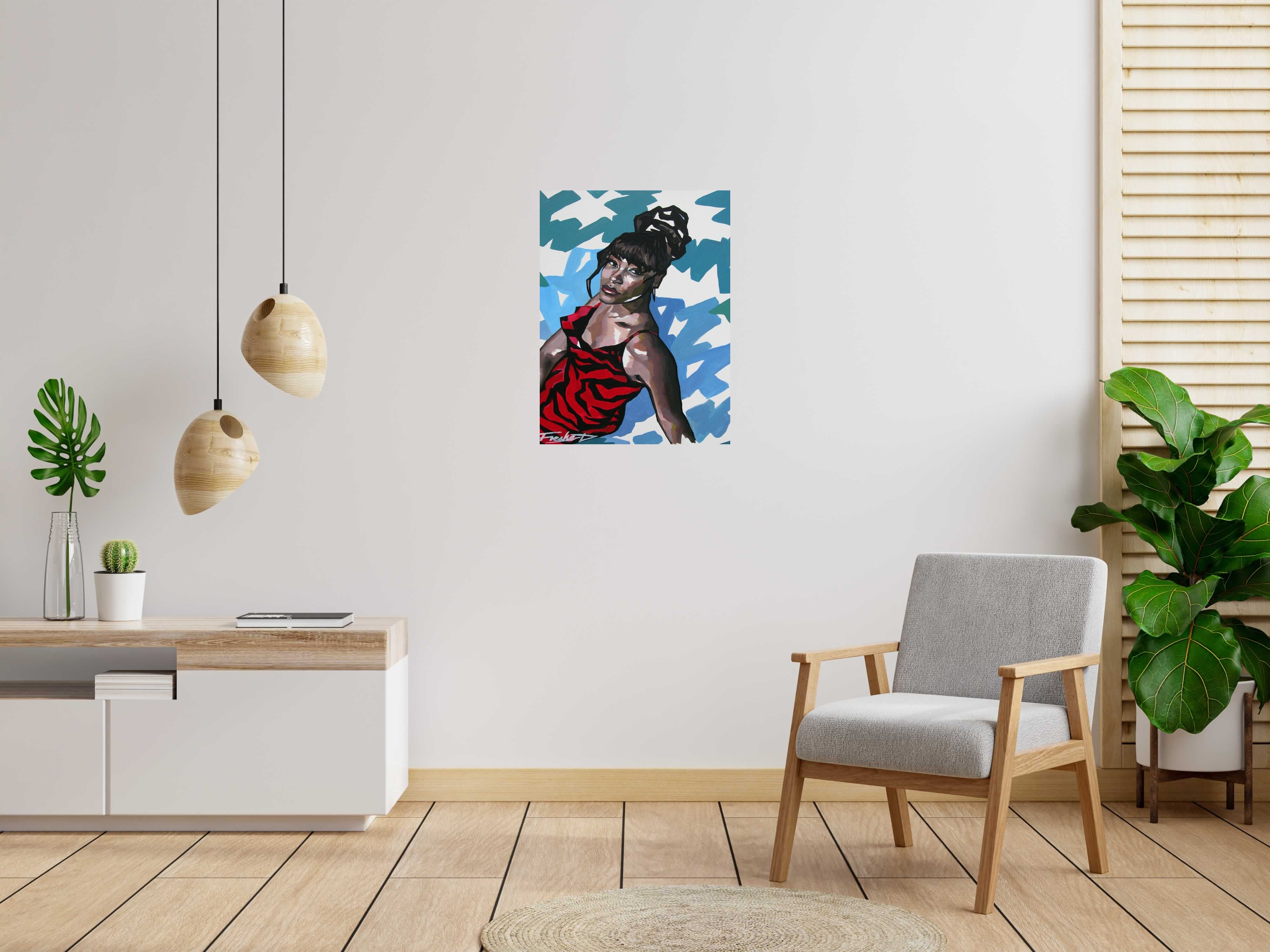Tableau Aya de FRESHA D dans un intérieur – 60 × 80 cm