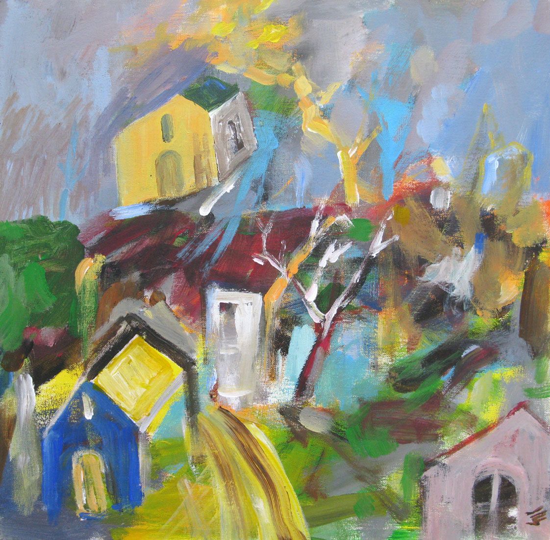 Tableau figuratif moyen format Pontoise-2 – IVAN TZONEV – 50 × 50 cm