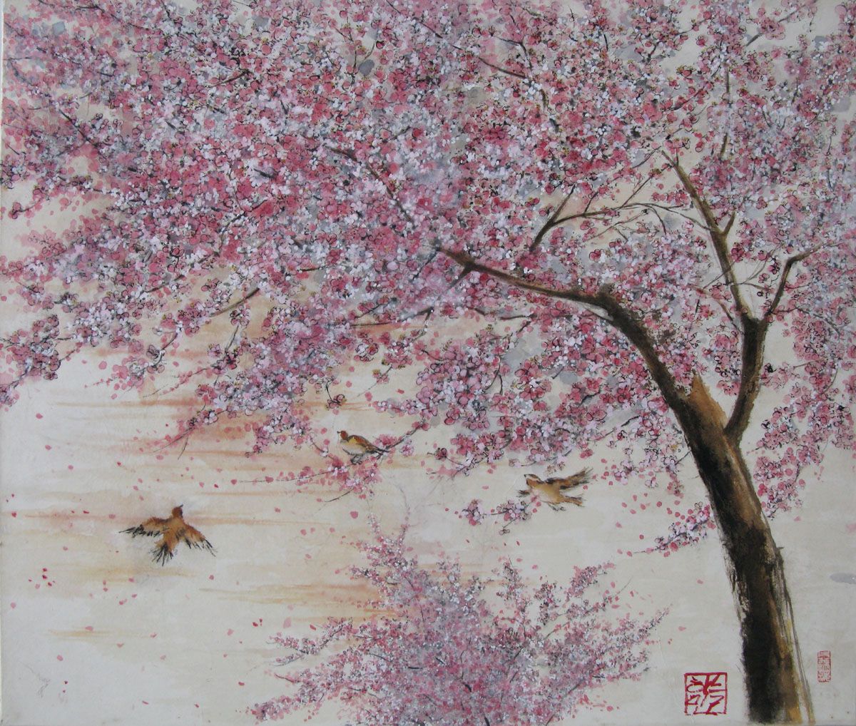 Tableau figuratif moyen format Au Crépuscule – JEONG MIN LEE – 73 × 60 cm