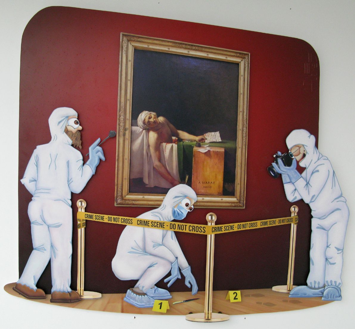 Tableau figuratif moyen format Pitre Vs David – L'ARTISTE PITRE – 67 × 70 cm