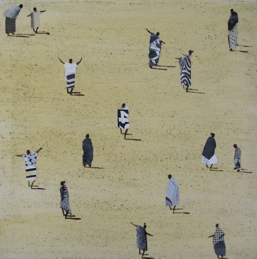 Tableau figuratif moyen format Africa Black and White - Barcelona 2024 – MARCOS ZRIHEN NOWOTNY – 50 × 50 cm