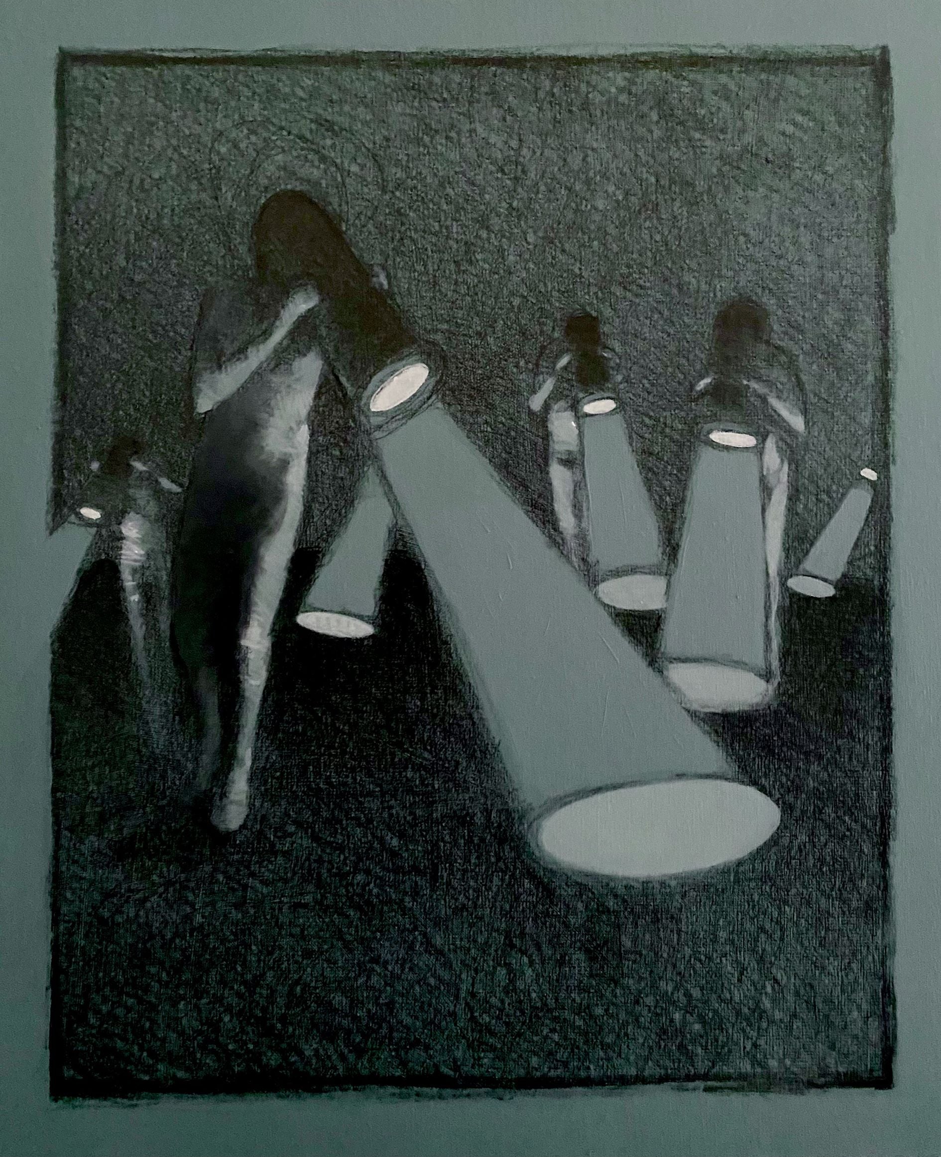 Tableau figuratif moyen format Chasse à l'ame – OLIVIER MASSEBEUF – 46 × 55 cm