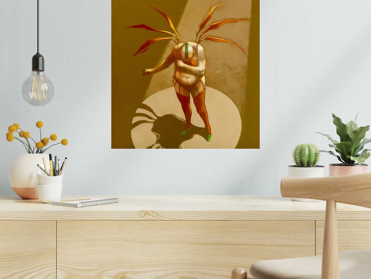 Tableau killing Mockingbird de OLIVIER MASSEBEUF dans un intérieur – 50 × 50 cm