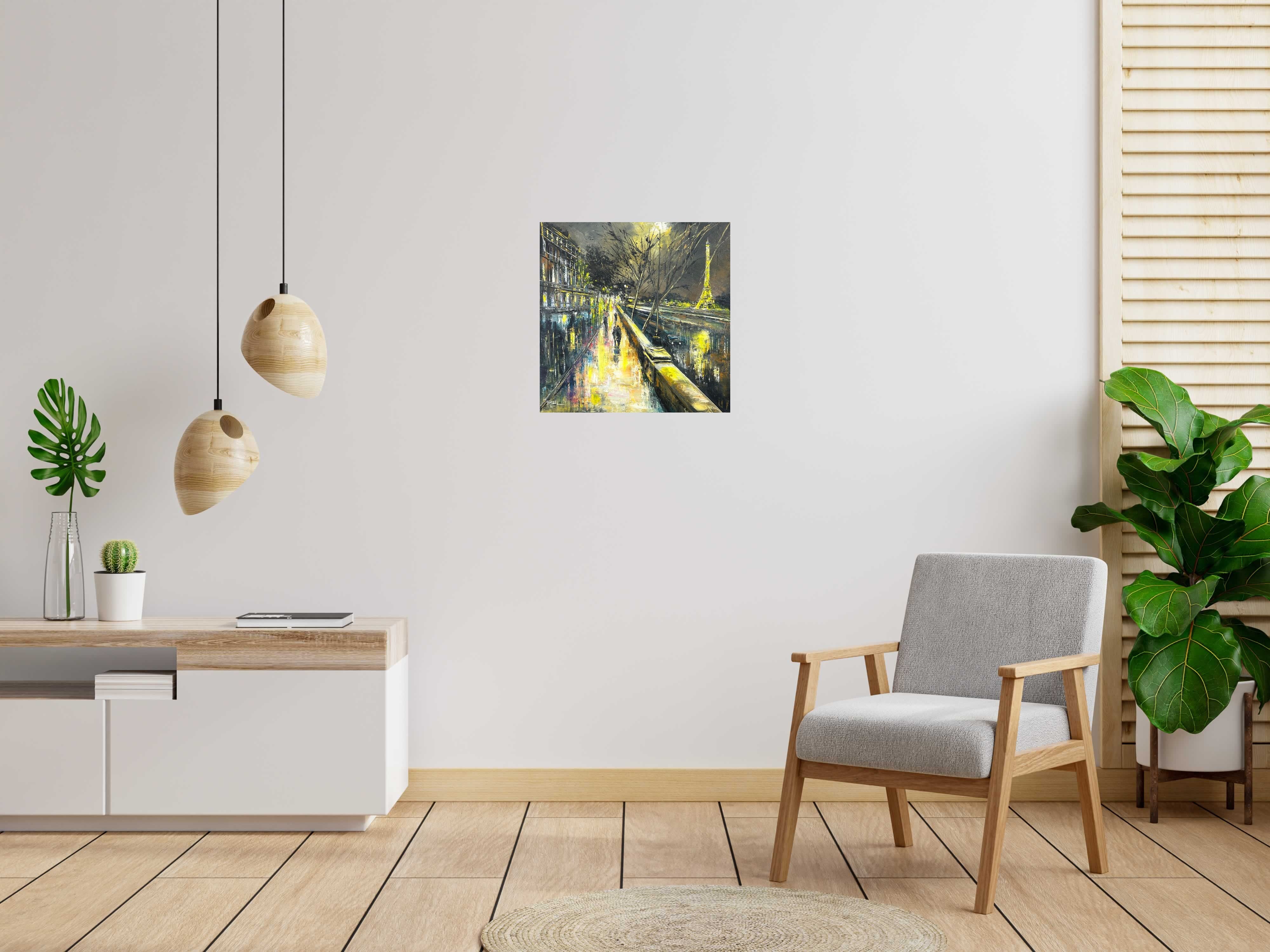 Tableau Bords de Seine de PHIL dans un intérieur – 60 × 60 cm