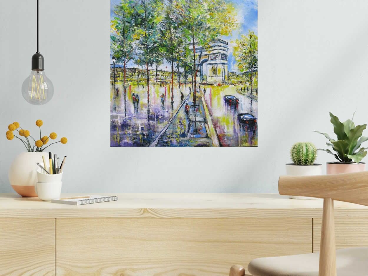 Tableau L'Etoile, Paris de PHIL dans un intérieur – 50 × 50 cm
