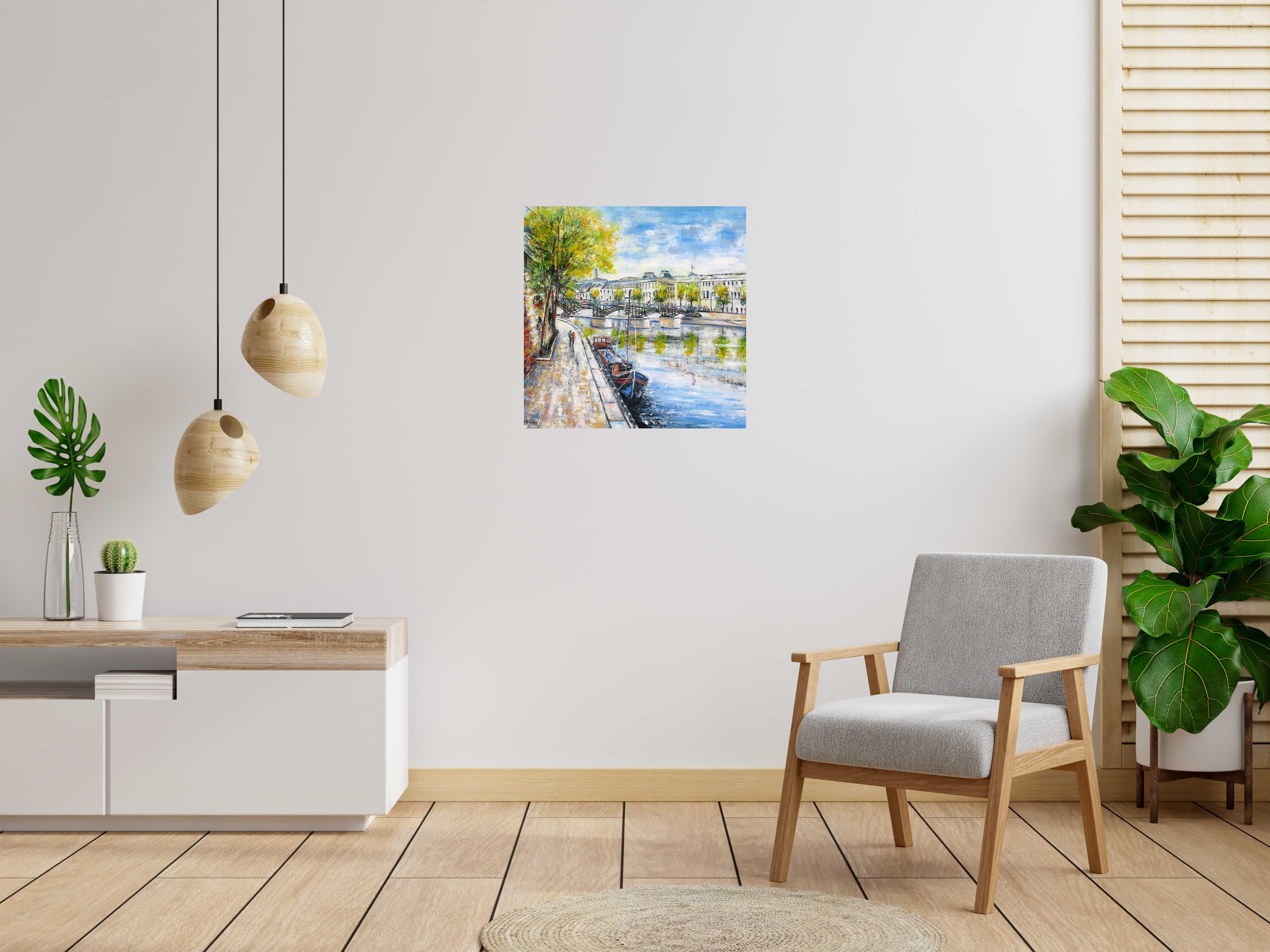 Tableau Pont des arts de PHIL dans un intérieur – 70 × 70 cm