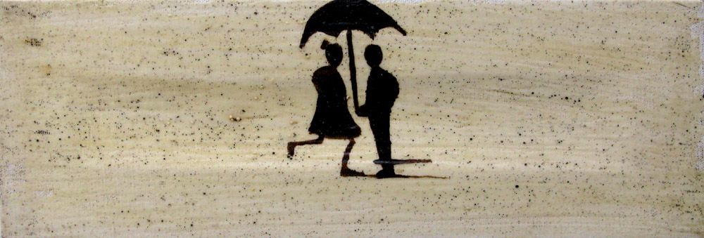 Tableau figuratif petit format beige Amor – MARCOS ZRIHEN NOWOTNY – 30 × 10 cm