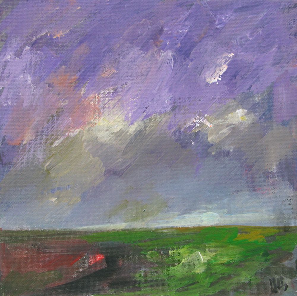 Tableau figuratif petit format Horizon – IVAN TZONEV – 20 × 20 cm