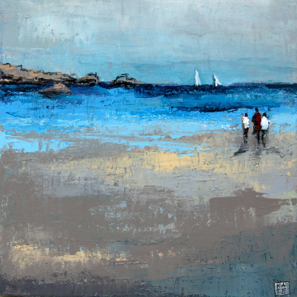 Tableau figuratif petit format L'horizon – KATE BAILEY – 40 × 40 cm