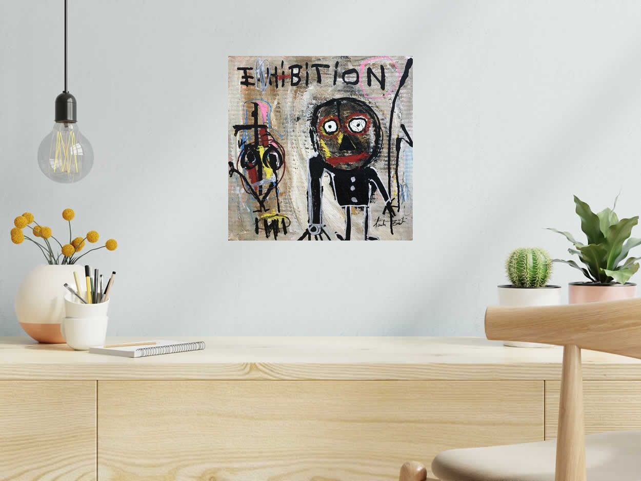 Tableau Exhibition V de LARBI ZAIDI dans un intérieur – 36 × 36 cm