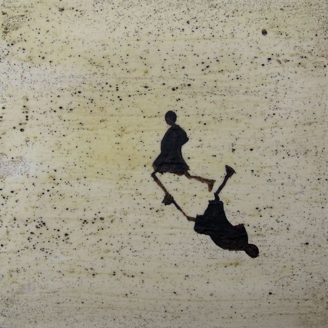 Tableau figuratif petit format Runner - Barcelona 2025 – MARCOS ZRIHEN NOWOTNY – 20 × 20 cm