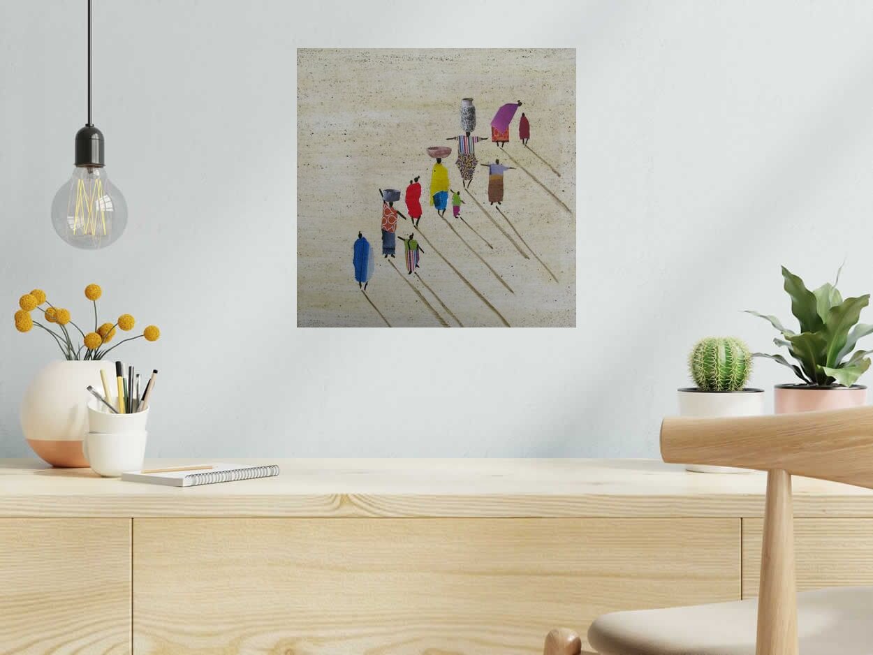 Tableau Sénégal 2 - Barcelona 2026 de MARCOS ZRIHEN NOWOTNY dans un intérieur – 40 × 40 cm