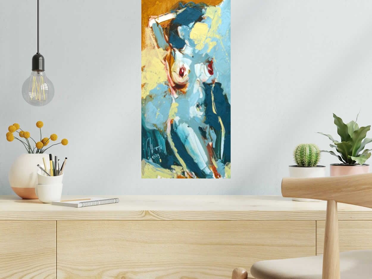 Tableau Le soleil de OLENA SINIUHINA dans un intérieur – 30 × 60 cm